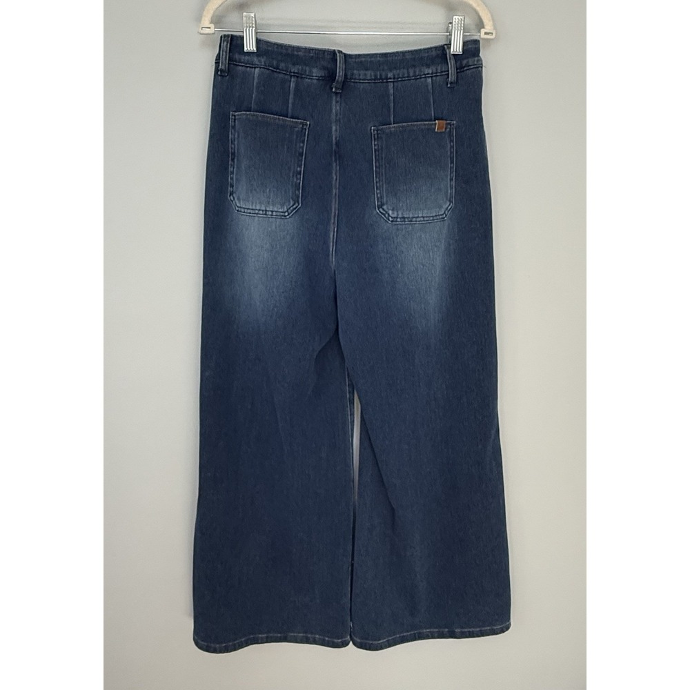 Halara Flex High Waisted Tummy Control Wide Leg Casual Blue Jeans Size Petite L - Picture 6 of 16